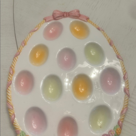 Easter Egg Shaped Deviled Egg Plate Serving Tray - Picture 2 of 5